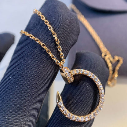 [⭐Luxery]JUSTE NECKLACE PINK GOLD DIAMONDS
