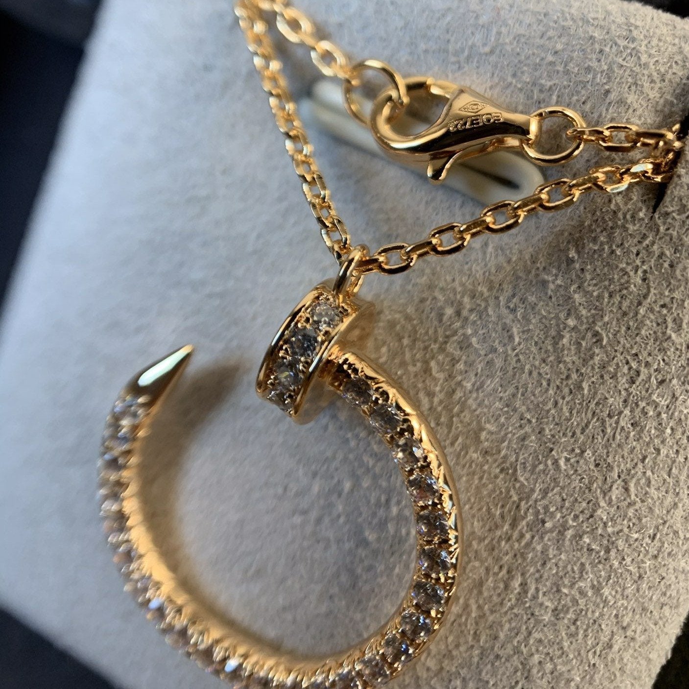 [⭐Luxery]JUSTE NECKLACE PINK GOLD DIAMONDS
