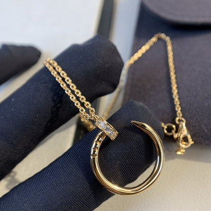 [⭐Luxery]JUSTE NECKLACE PINK GOLD DIAMONDS
