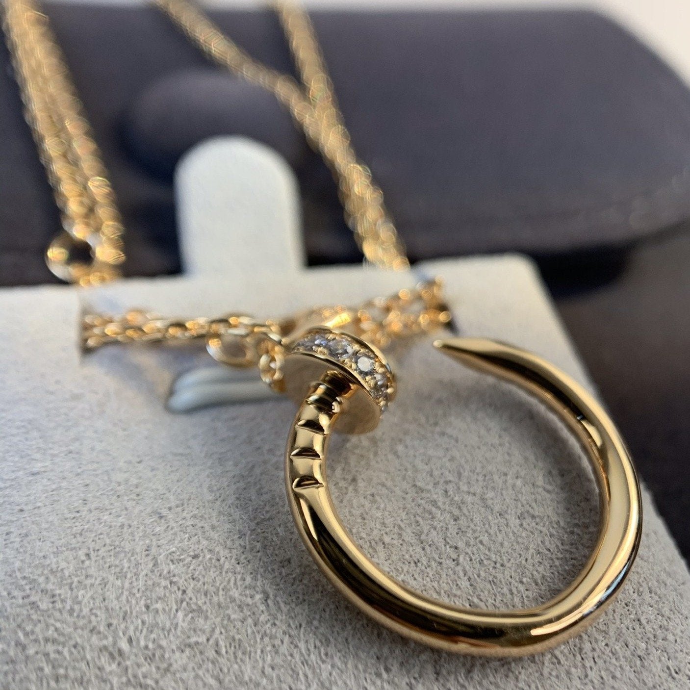 [⭐Luxery]JUSTE NECKLACE PINK GOLD DIAMONDS