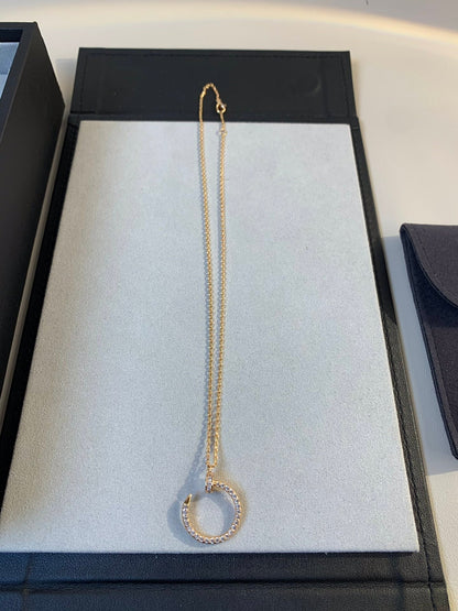[⭐Luxery]JUSTE NECKLACE PINK GOLD DIAMONDS