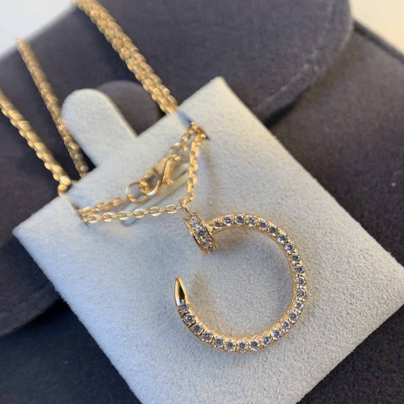 [⭐Luxery]JUSTE NECKLACE PINK GOLD DIAMONDS