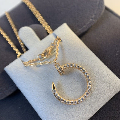 [⭐Luxery]JUSTE NECKLACE PINK GOLD DIAMONDS