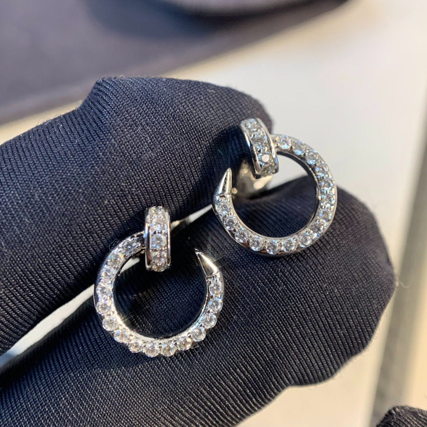 [⭐Luxery]JUSTE EARRINGS SILVER DIAMONDS