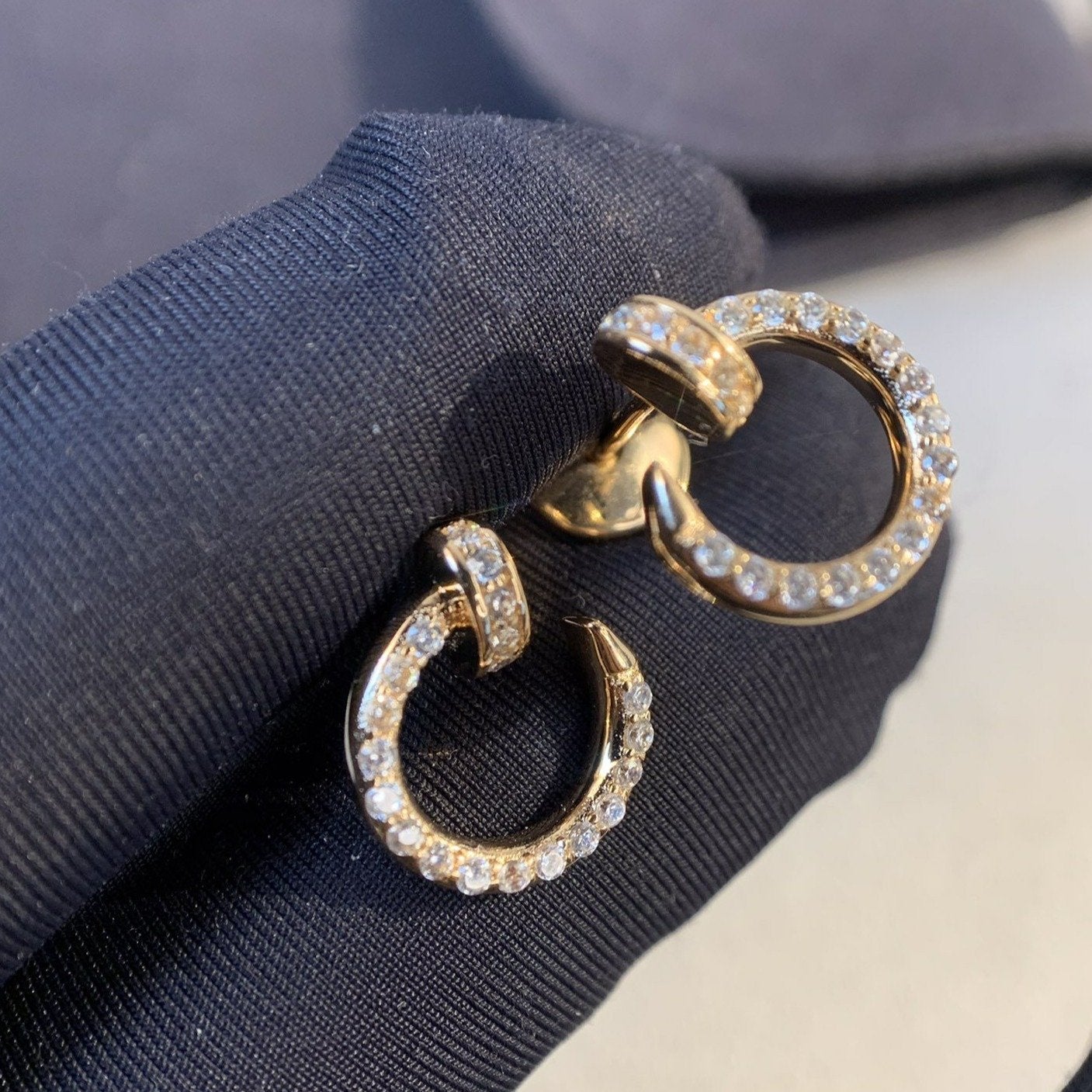 [⭐Luxery]JUSTE EARRINGS GOLD DIAMONDS