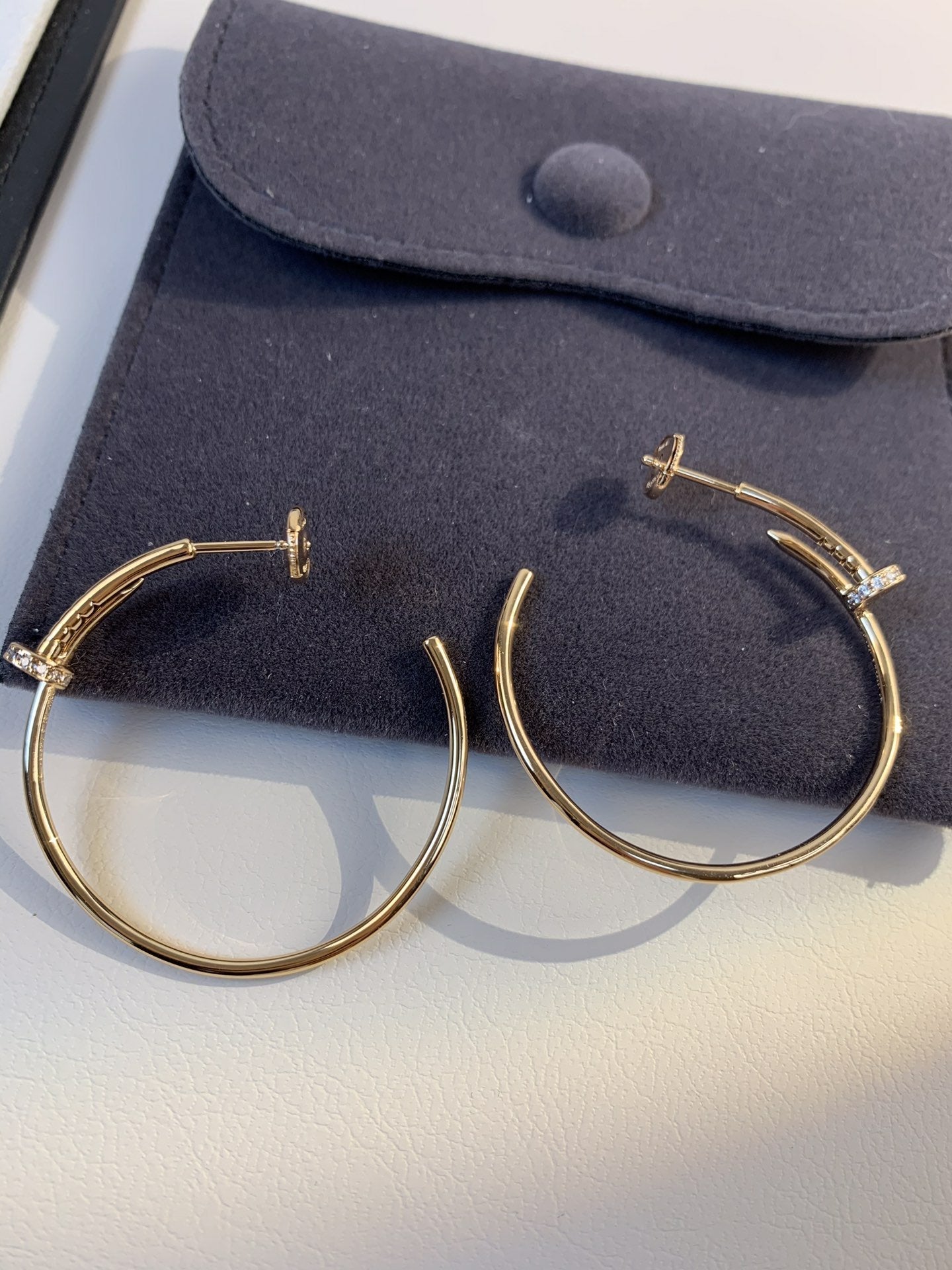 [⭐Luxery]JUSTE EARRINGS GOLD DIAMONDS 1.8MM
