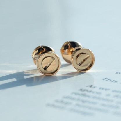 [⭐Luxery]LOVE EARRINGS PINK GOLD 10MM