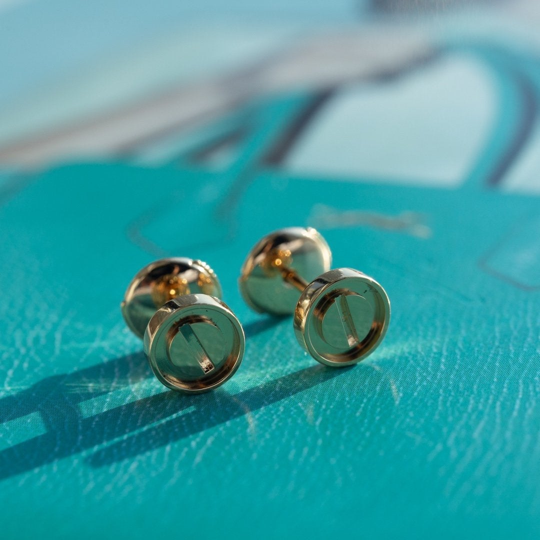 [⭐Luxery]LOVE EARRINGS PINK GOLD 10MM