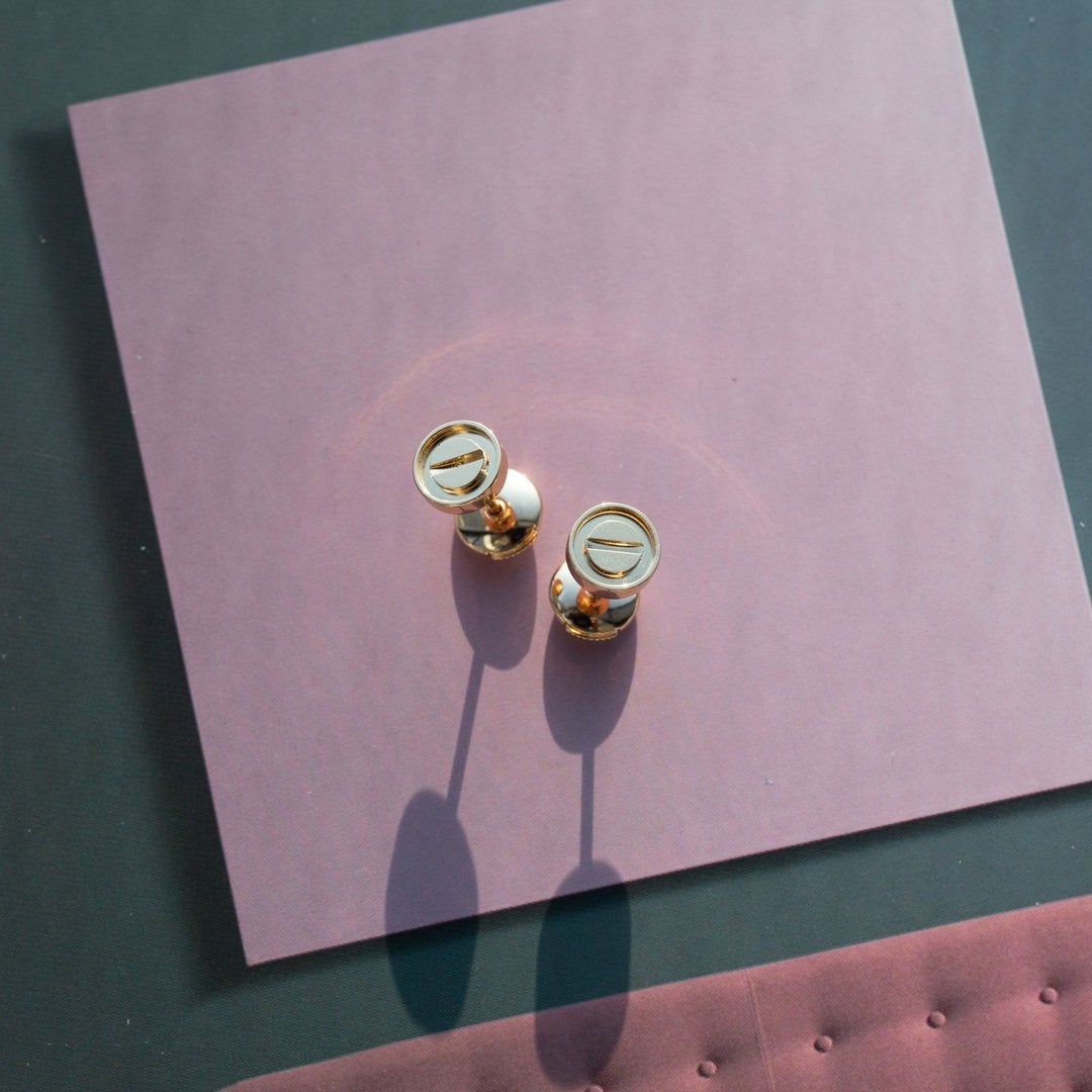 [⭐Luxery]LOVE EARRINGS PINK GOLD 10MM