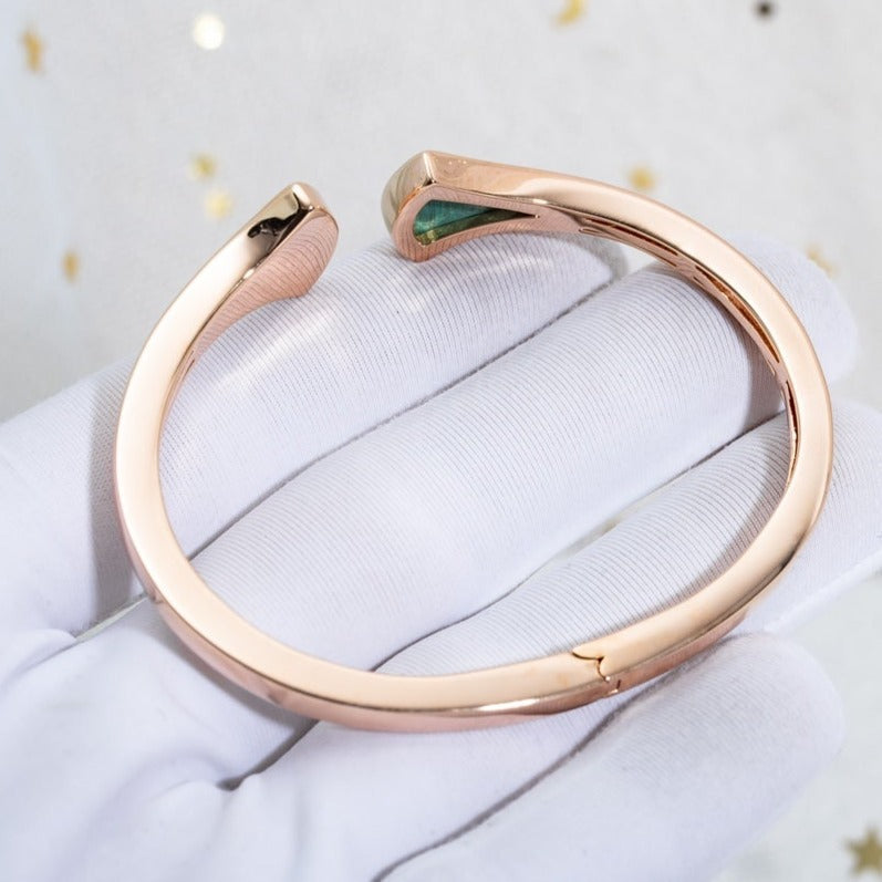 [⭐Luxery]DREAM BRACELET OPEN MALACHITE PINK GOLD