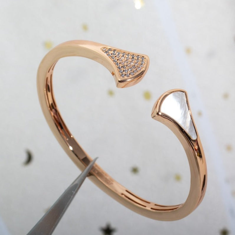 [⭐Luxery]DREAM BRACELET OPEN PINK GOLD MOP DIAMOND