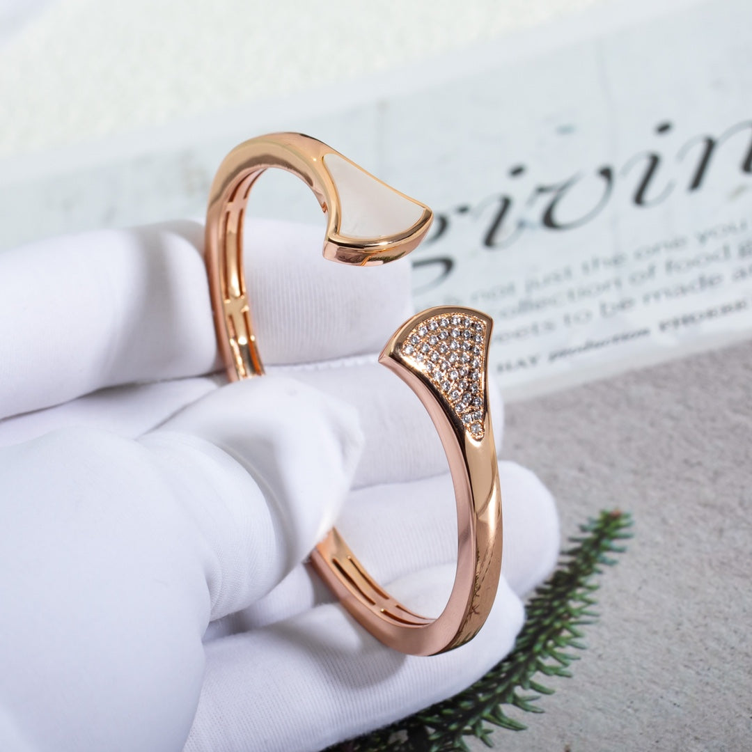 [⭐Luxery]DREAM BRACELET OPEN PINK GOLD MOP DIAMOND