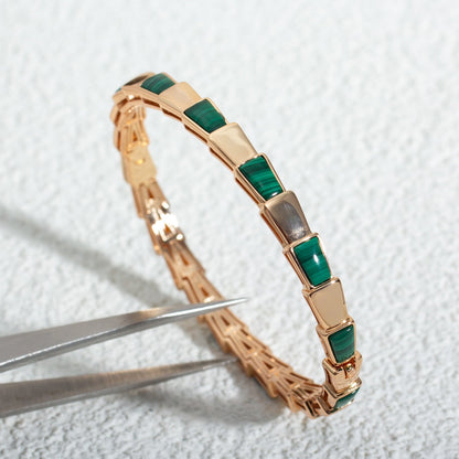 [⭐Luxery]SERPENTI BRACELET PINK GOLD MALACHITE