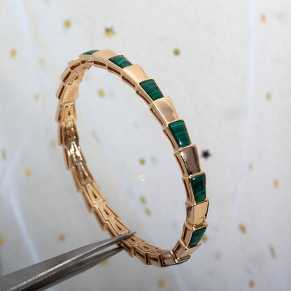 [⭐Luxery]SERPENTI BRACELET PINK GOLD MALACHITE