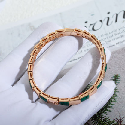 [⭐Luxery]SERPENTI BRACELET PINK GOLD MALACHITE