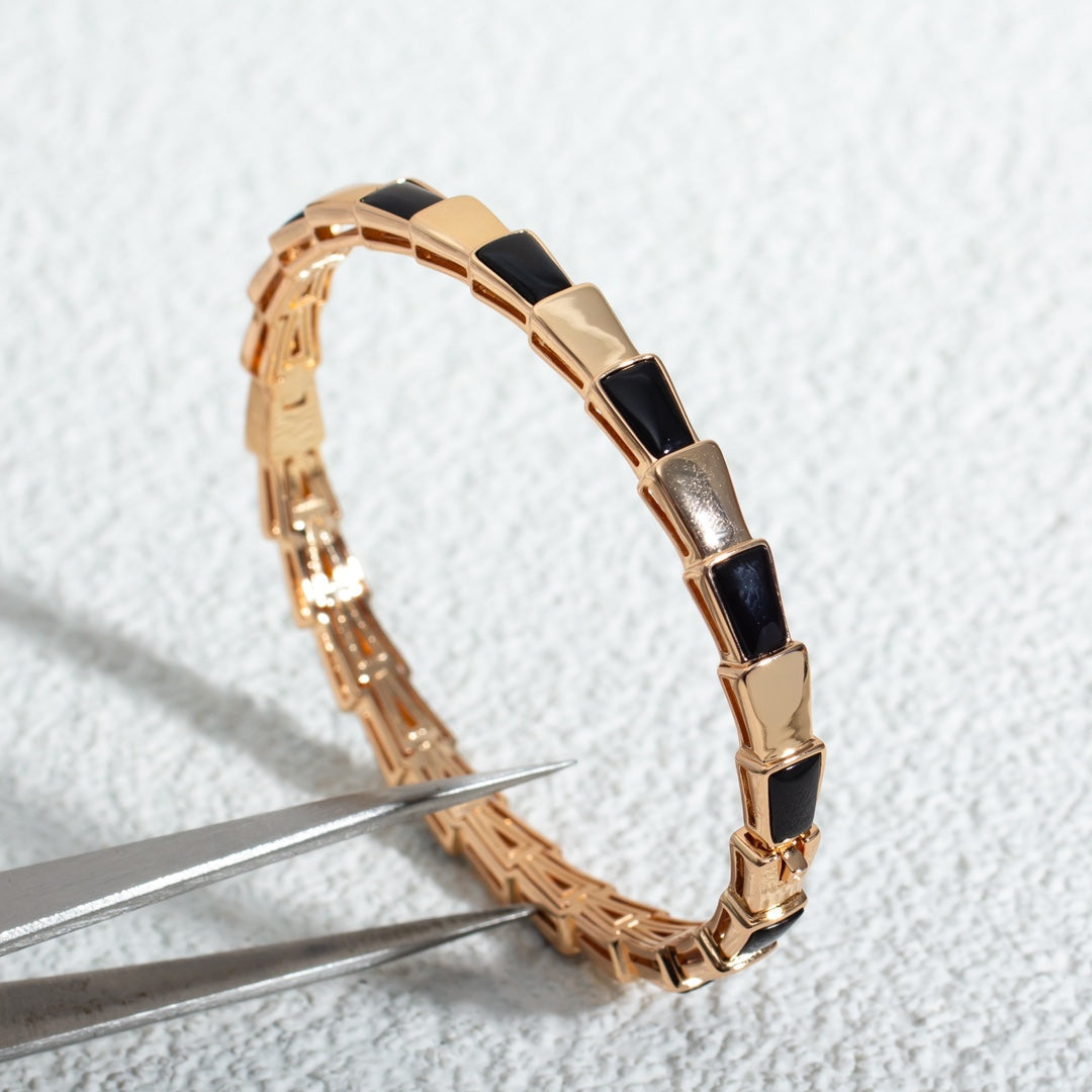 [⭐Luxery]SERPENTI BRACELET PINK GOLD ONYX