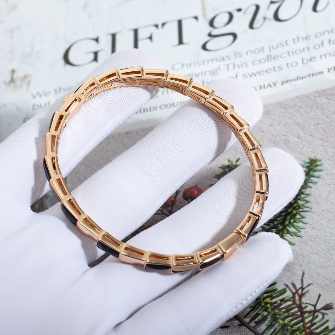 [⭐Luxery]SERPENTI BRACELET PINK GOLD ONYX