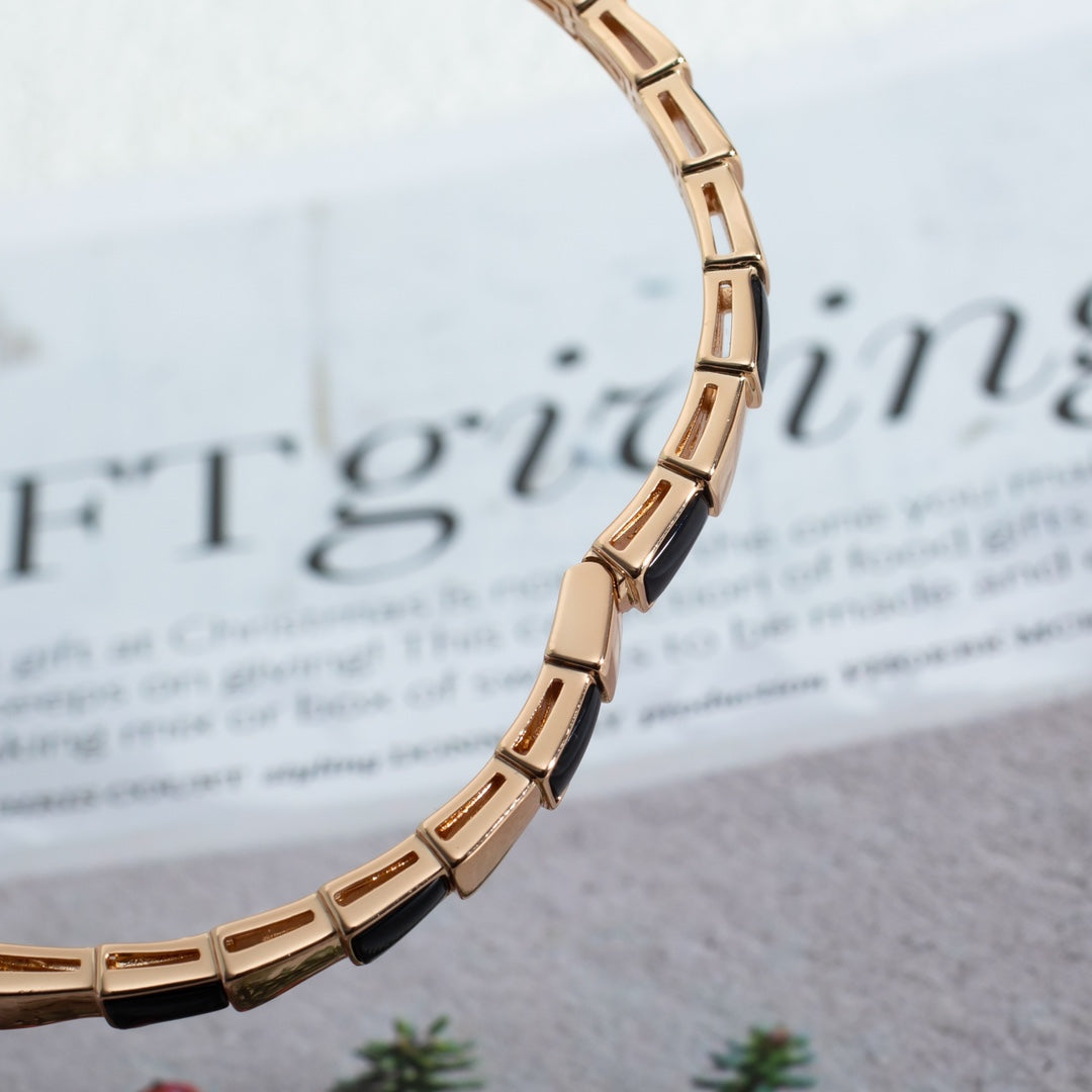 [⭐Luxery]SERPENTI BRACELET PINK GOLD ONYX