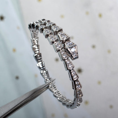 [⭐Luxery]SERPENTI BRACELET 6MM SILVER DIAMOND