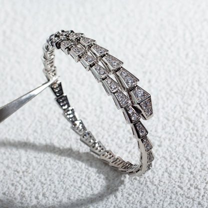 [⭐Luxery]SERPENTI BRACELET 6MM SILVER DIAMOND