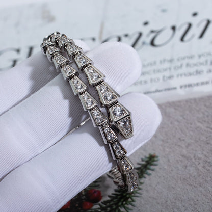 [⭐Luxery]SERPENTI BRACELET 6MM SILVER DIAMOND