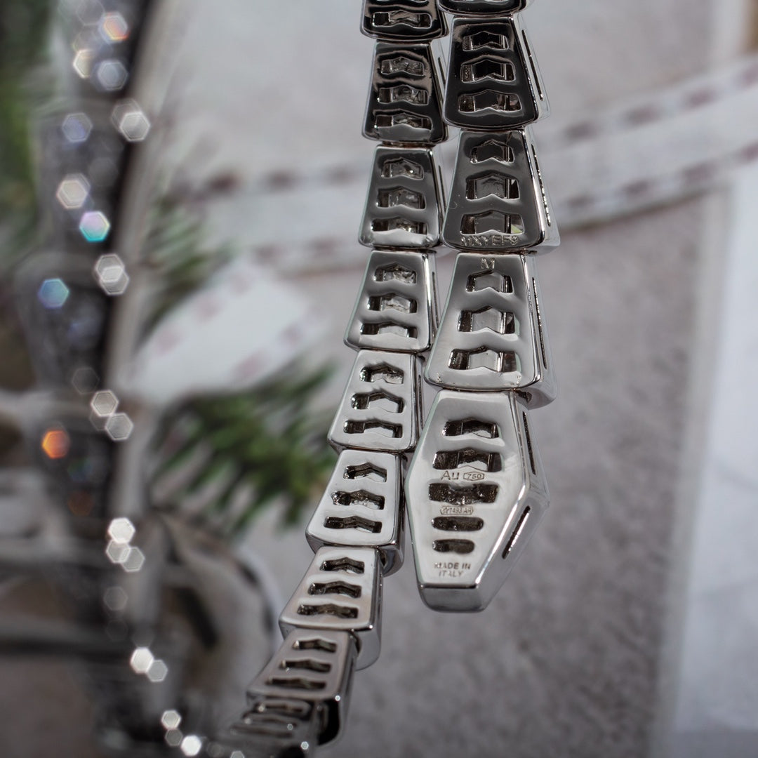 [⭐Luxery]SERPENTI BRACELET 6MM SILVER DIAMOND