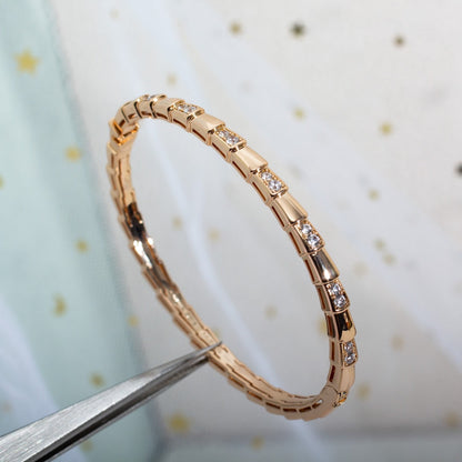 [⭐Luxery]SERPENTI SMALL BRACELET PINK GOLD DIAMOND