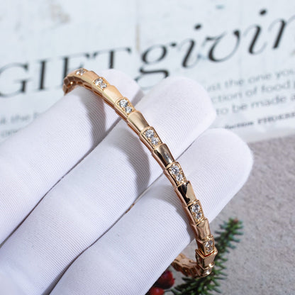 [⭐Luxery]SERPENTI SMALL BRACELET PINK GOLD DIAMOND