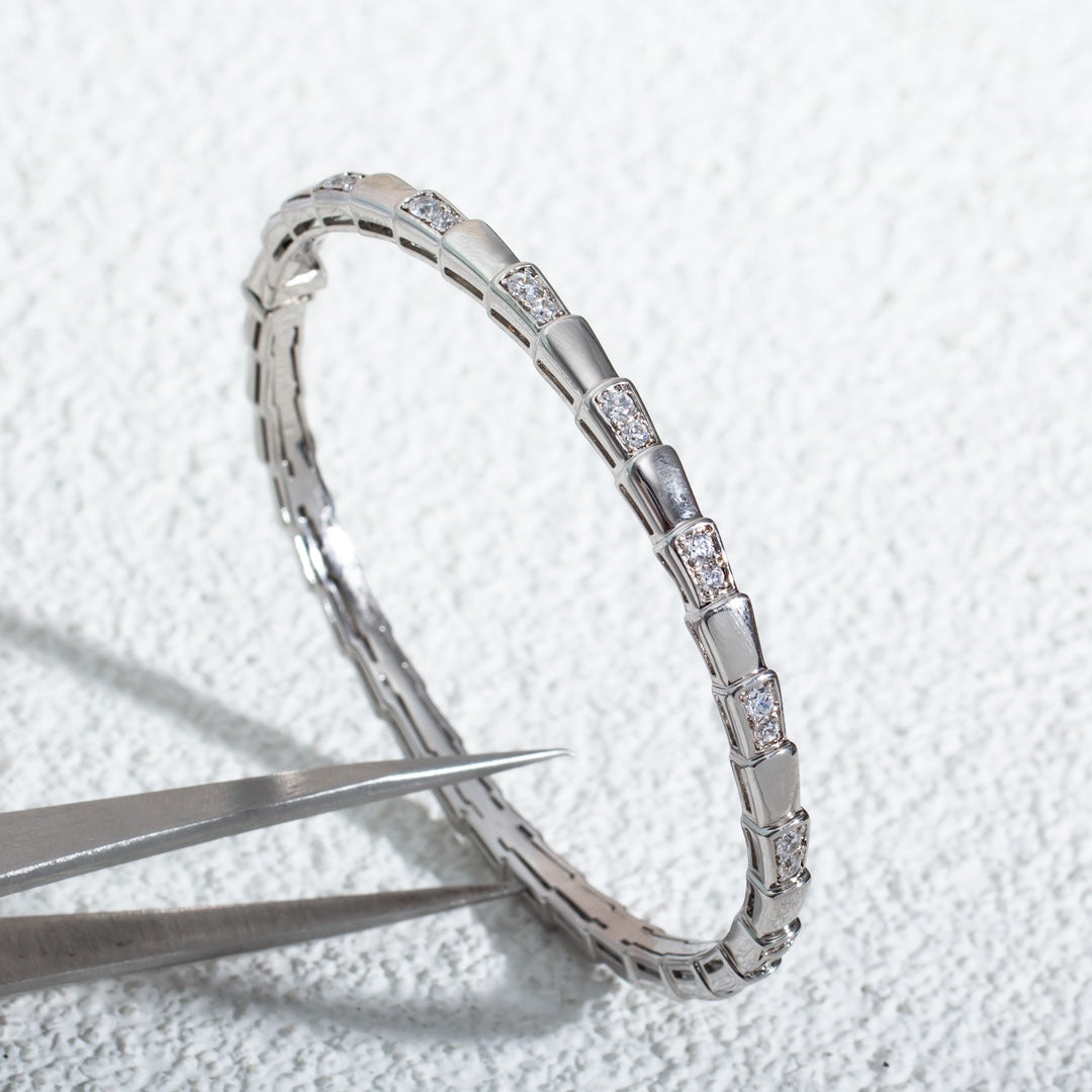 [⭐Luxery]SERPENTI BRACELET SILVER DIAMOND