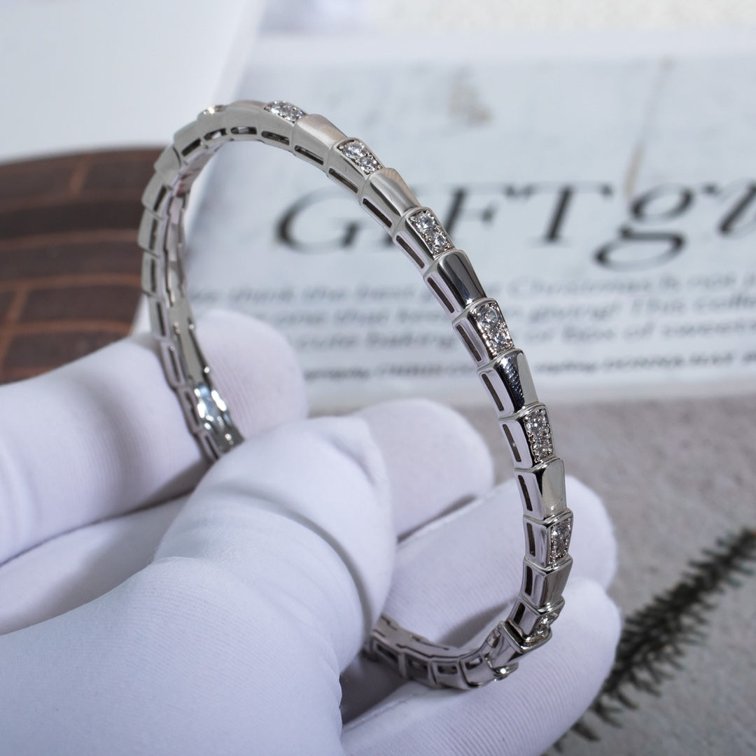 [⭐Luxery]SERPENTI BRACELET SILVER DIAMOND