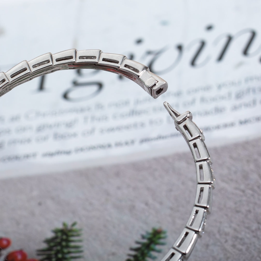 [⭐Luxery]SERPENTI BRACELET SILVER DIAMOND