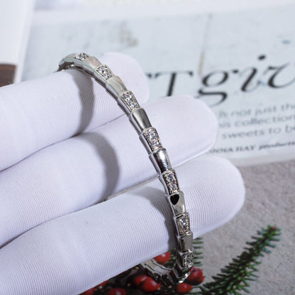 [⭐Luxery]SERPENTI BRACELET SILVER DIAMOND