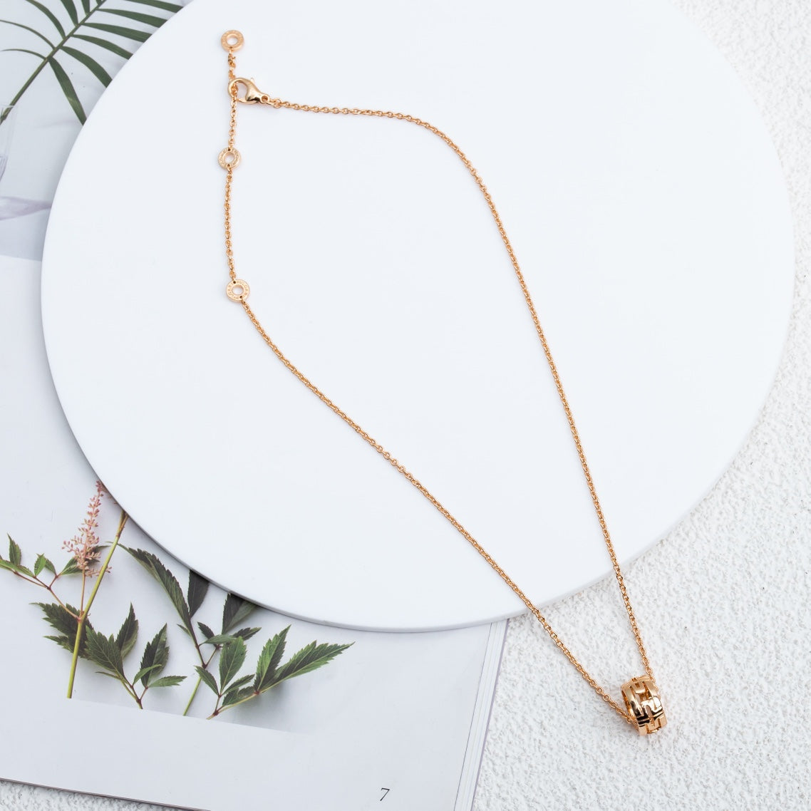 [⭐Luxery]PARENTESI NECKLACE PINK GOLD