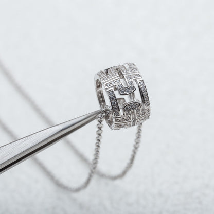 [⭐Luxery]PARENTESI NECKLACE SILVER DIAMOND