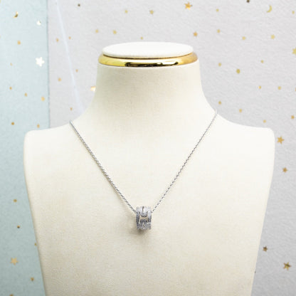 [⭐Luxery]PARENTESI NECKLACE SILVER DIAMOND