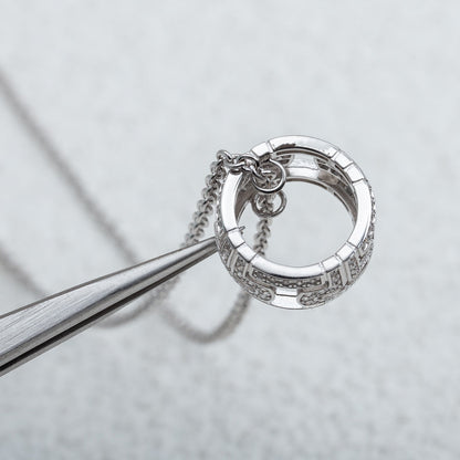 [⭐Luxery]PARENTESI NECKLACE SILVER DIAMOND