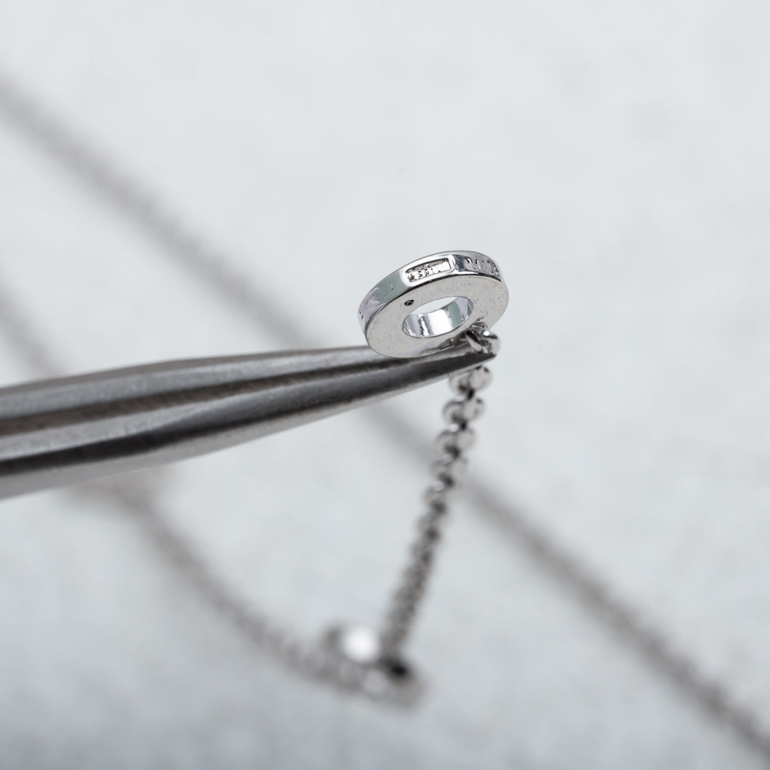 [⭐Luxery]PARENTESI NECKLACE SILVER DIAMOND