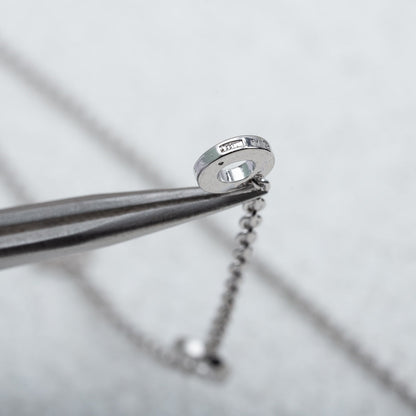 [⭐Luxery]PARENTESI NECKLACE SILVER DIAMOND