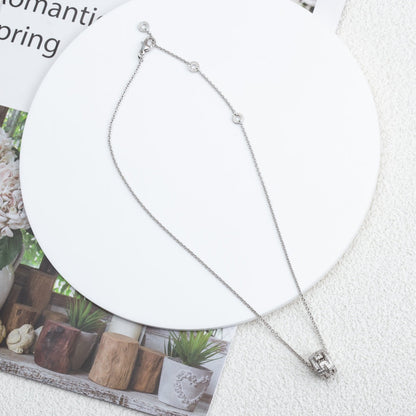[⭐Luxery]PARENTESI NECKLACE SILVER DIAMOND