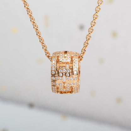 [⭐Luxery]PARENTESI NECKLACE PINK GOLD DIAMOND