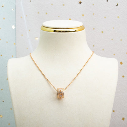 [⭐Luxery]PARENTESI NECKLACE PINK GOLD DIAMOND