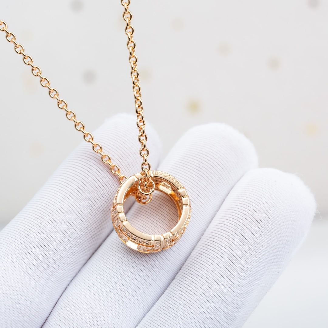 [⭐Luxery]PARENTESI NECKLACE PINK GOLD DIAMOND