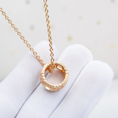 [⭐Luxery]PARENTESI NECKLACE PINK GOLD DIAMOND