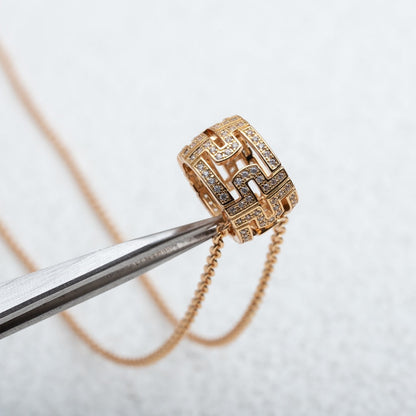 [⭐Luxery]PARENTESI NECKLACE PINK GOLD DIAMOND
