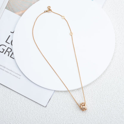 [⭐Luxery]PARENTESI NECKLACE PINK GOLD DIAMOND