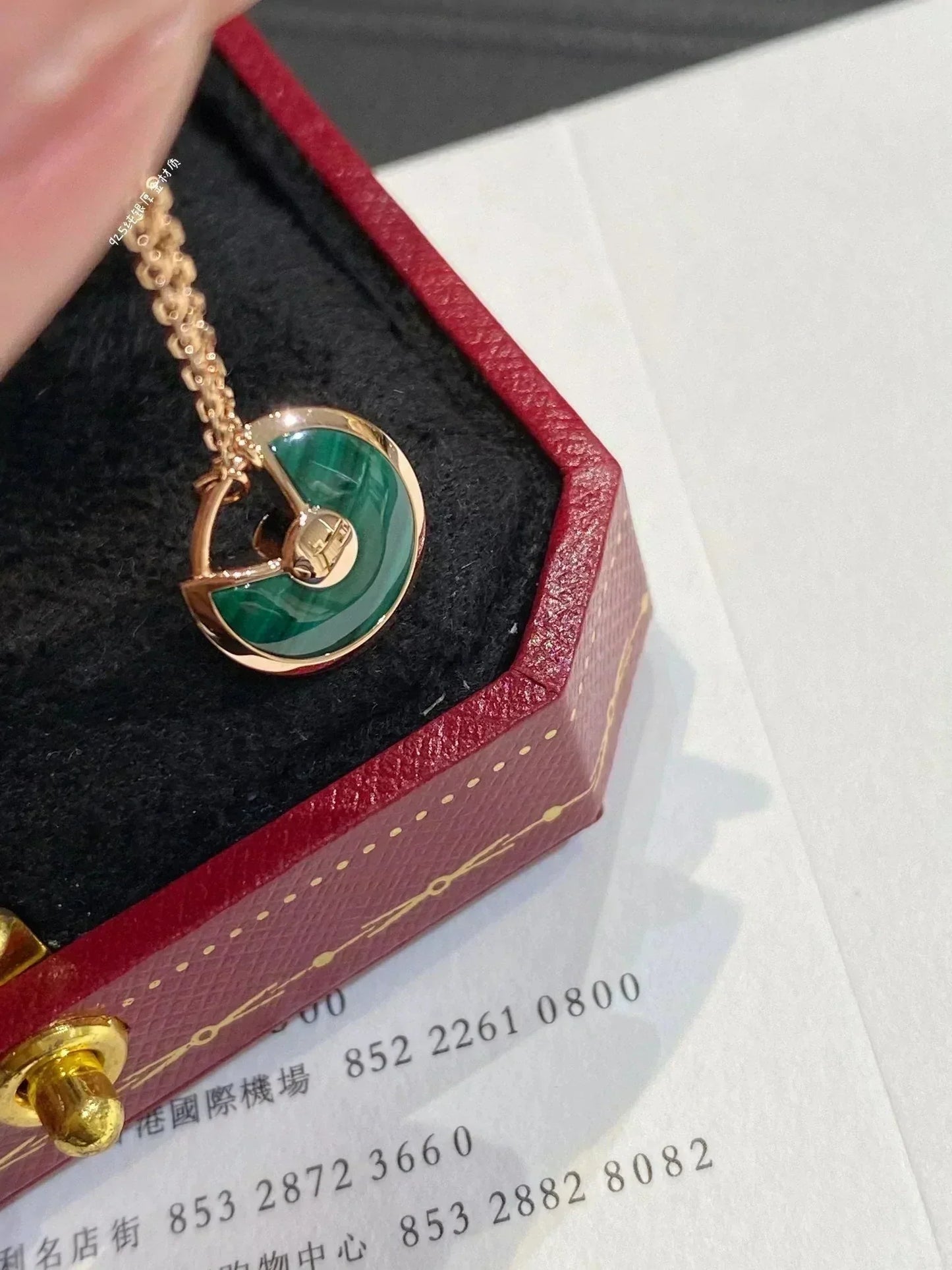 [⭐Luxery]AMULETTE ROSE GOLD MALACHITE NECKLACE