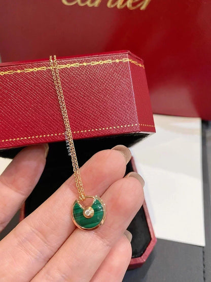 [⭐Luxery]AMULETTE ROSE GOLD MALACHITE NECKLACE