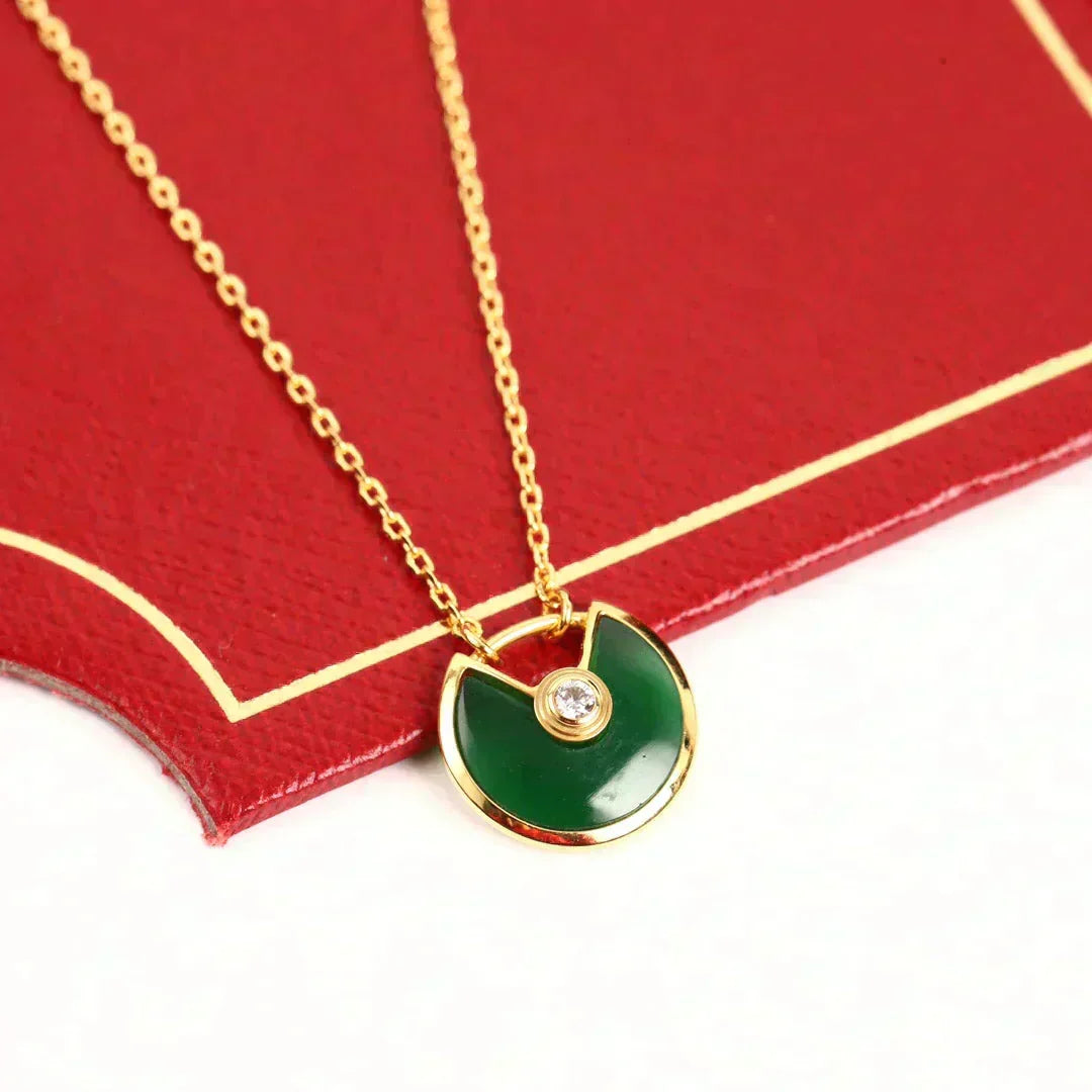 [⭐Luxery]AMULETTE GOLD MALACHITE NECKLACE