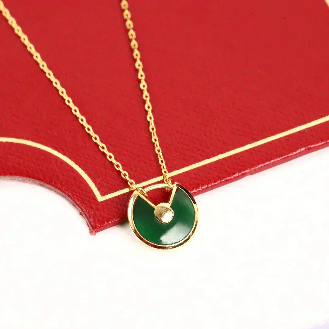 [⭐Luxery]AMULETTE GOLD MALACHITE NECKLACE