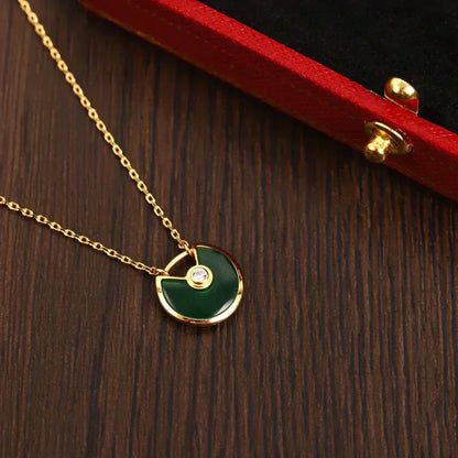 [⭐Luxery]AMULETTE GOLD MALACHITE NECKLACE